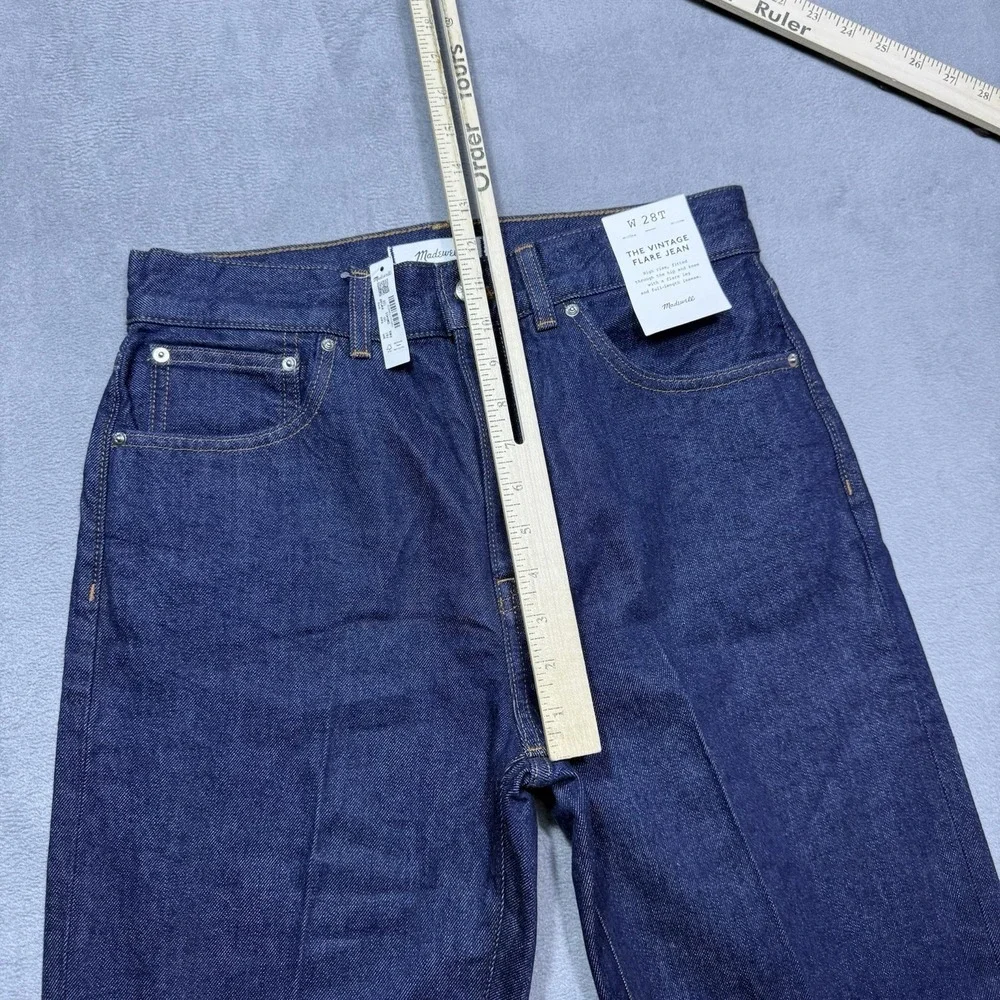Madewell High-Rise Wide-Leg Jeans in Deep Indigo Blue - Picture 5 of 8